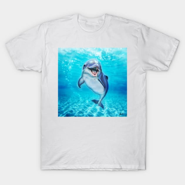 Smiling dolphin T-Shirt by Artofokan